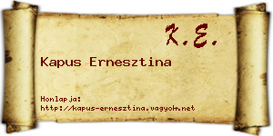 Kapus Ernesztina névjegykártya