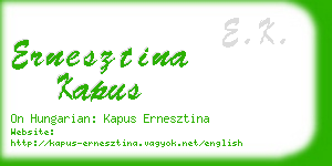 ernesztina kapus business card